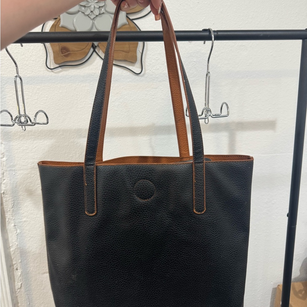 Elegant Black and Tan Tote Bag